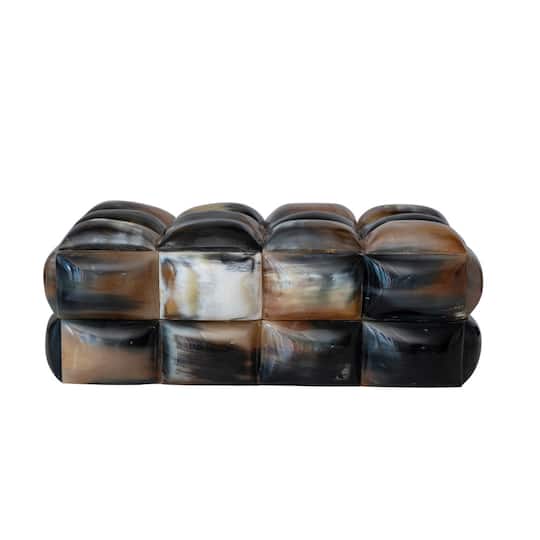Hello Honey® 12" Black and Brown Decorative Horn Bubble Storage Box
